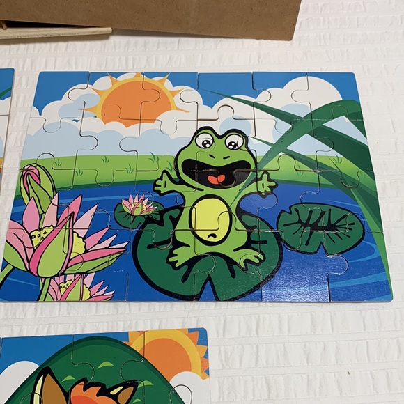 Wood Animal Puzzle Set in Wooden Storage Box - Picture 4 of 11